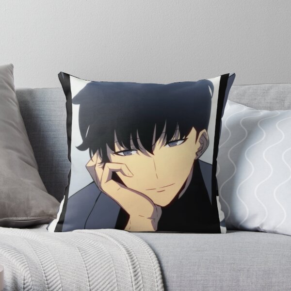 Solo Leveling Sung Jin-woo Stare Throw Pillow RB0310 product Offical solo leveling Merch